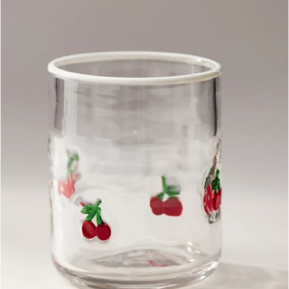 Anthropologie Cherry Icon Juice Glass